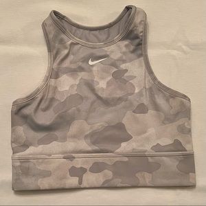 Nike grey camo sports bra, size M